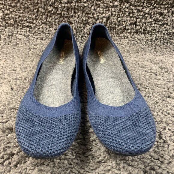 AllBirds Tree Breezers Shoes Women’s Size 10.5 Navy Blue Knit Ballet Flats - Picture 6 of 8